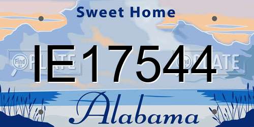 IE17544 Alabama License Plate