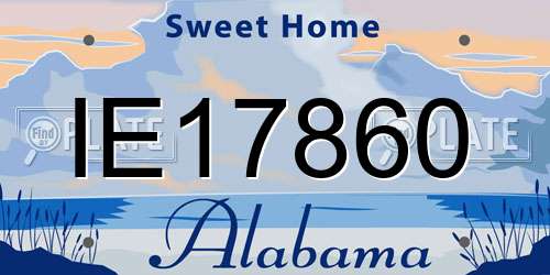 IE17860 Alabama License Plate