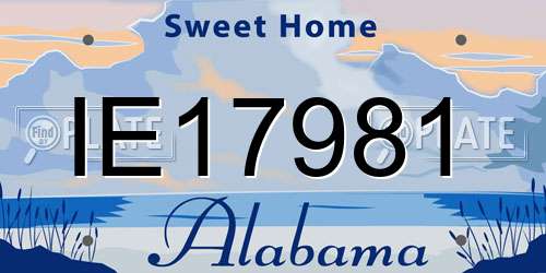 IE17981 Alabama License Plate
