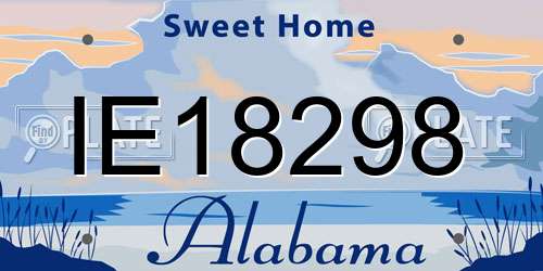 IE18298 Alabama License Plate