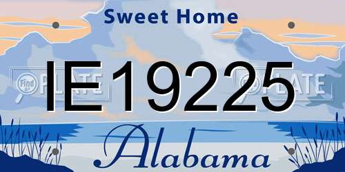 IE19225 Alabama License Plate
