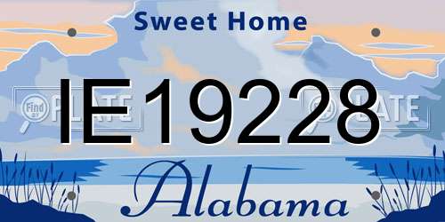 IE19228 Alabama License Plate