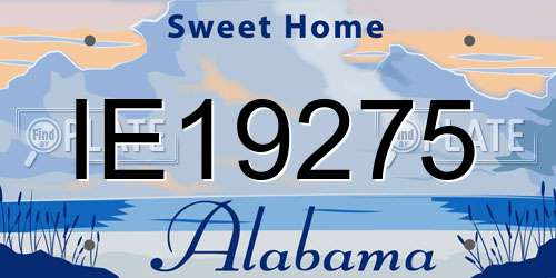 IE19275 Alabama License Plate