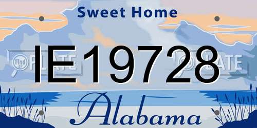 IE19728 Alabama License Plate