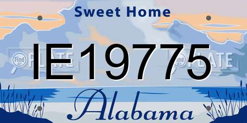 IE19775 Alabama License Plate