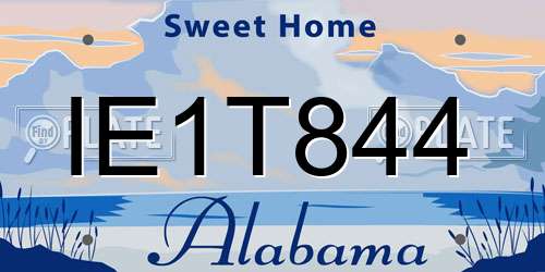 IE1T844 Alabama License Plate