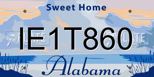 IE1T860 Alabama License Plate