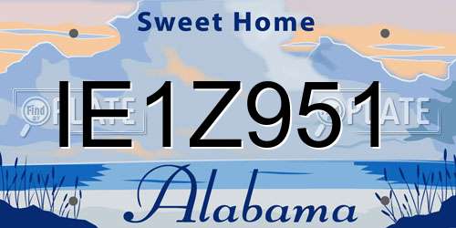 IE1Z951 Alabama License Plate