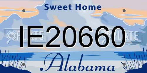 IE20660 Alabama License Plate