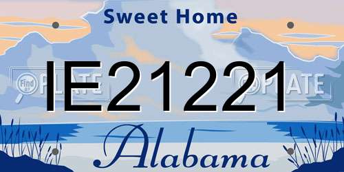 IE21221 Alabama License Plate