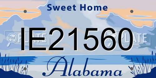 IE21560 Alabama License Plate