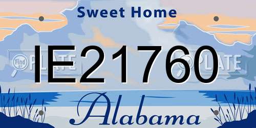 IE21760 Alabama License Plate