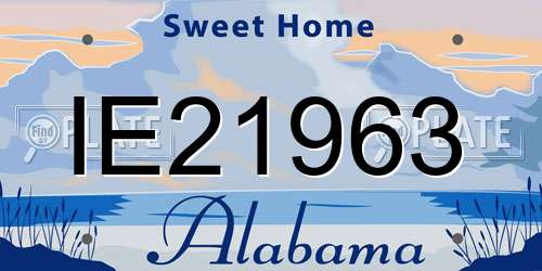 IE21963 Alabama License Plate