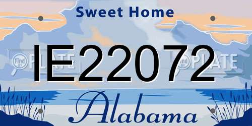 IE22072 Alabama License Plate