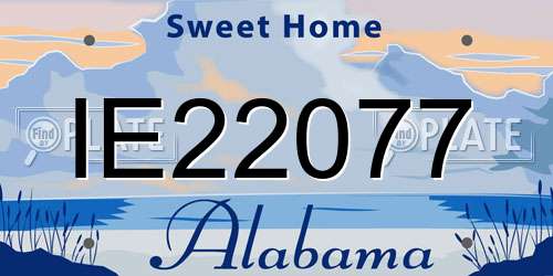 IE22077 Alabama License Plate