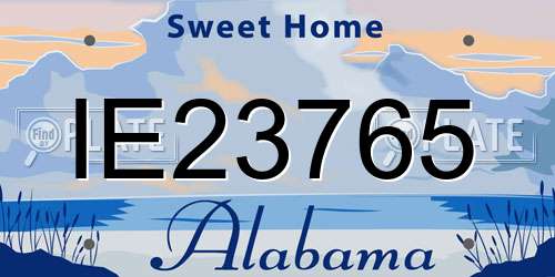 IE23765 Alabama License Plate