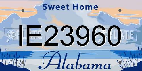 IE23960 Alabama License Plate