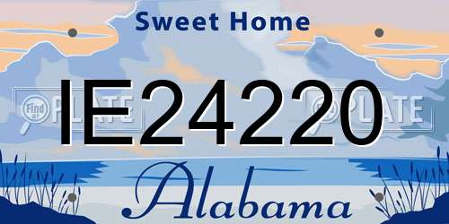 IE24220 Alabama License Plate