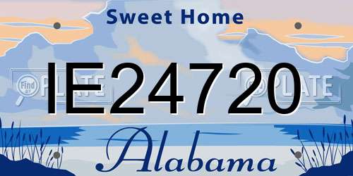 IE24720 Alabama License Plate