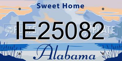 IE25082 Alabama License Plate