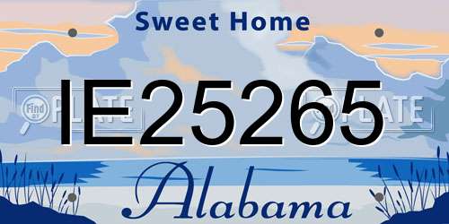 IE25265 Alabama License Plate