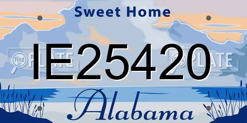 IE25420 Alabama License Plate