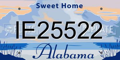 IE25522 Alabama License Plate