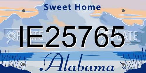 IE25765 Alabama License Plate