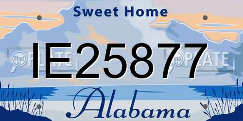 IE25877 Alabama License Plate