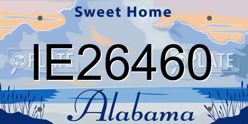 IE26460 Alabama License Plate