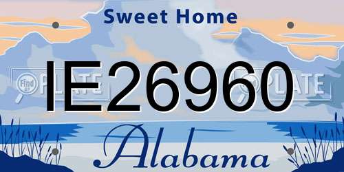 IE26960 Alabama License Plate