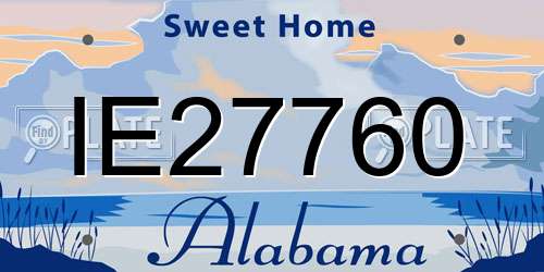 IE27760 Alabama License Plate
