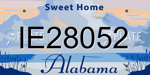 IE28052 Alabama License Plate