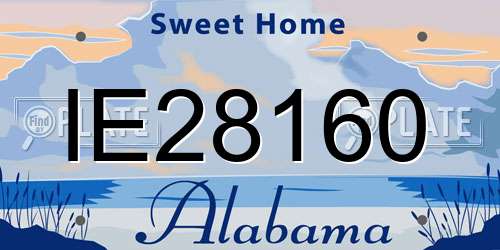 IE28160 Alabama License Plate