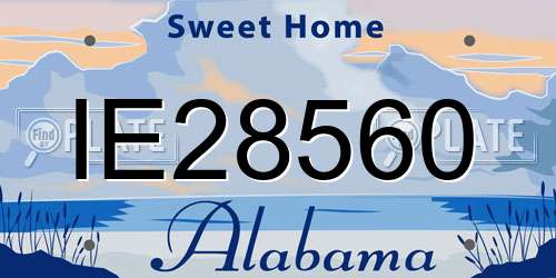 IE28560 Alabama License Plate