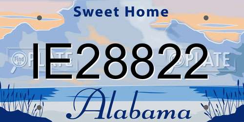 IE28822 Alabama License Plate