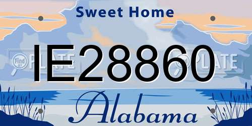 IE28860 Alabama License Plate
