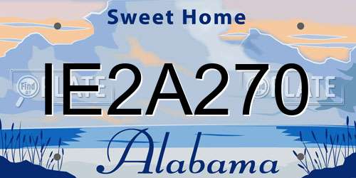 IE2A270 Alabama License Plate