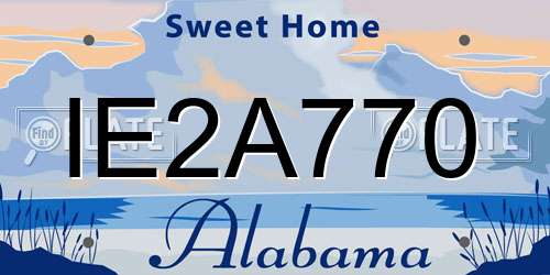 IE2A770 Alabama License Plate