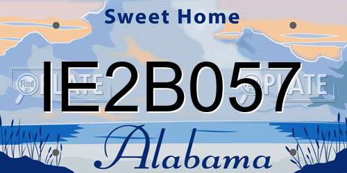 IE2B057 Alabama License Plate