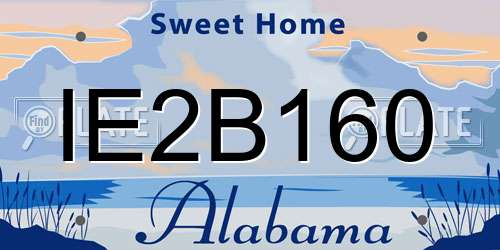 IE2B160 Alabama License Plate