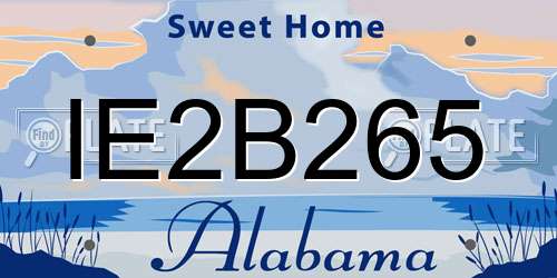 IE2B265 Alabama License Plate