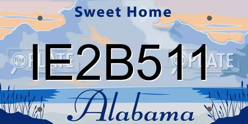 IE2B511 Alabama License Plate