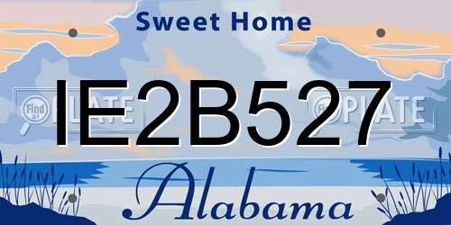 IE2B527 Alabama License Plate