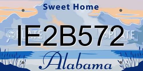 IE2B572 Alabama License Plate
