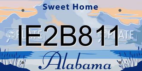 IE2B811 Alabama License Plate