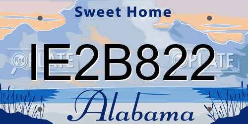 IE2B822 Alabama License Plate