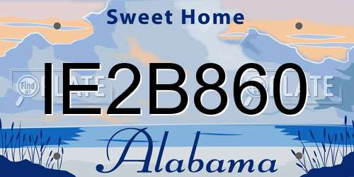 IE2B860 Alabama License Plate
