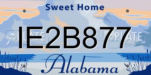 IE2B877 Alabama License Plate