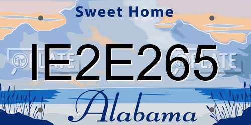 IE2E265 Alabama License Plate